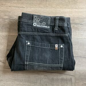 South Pole Men's Dark Gray Relaxed Jeans